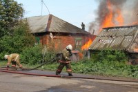 Пожар на углу Заводской и Бебеля